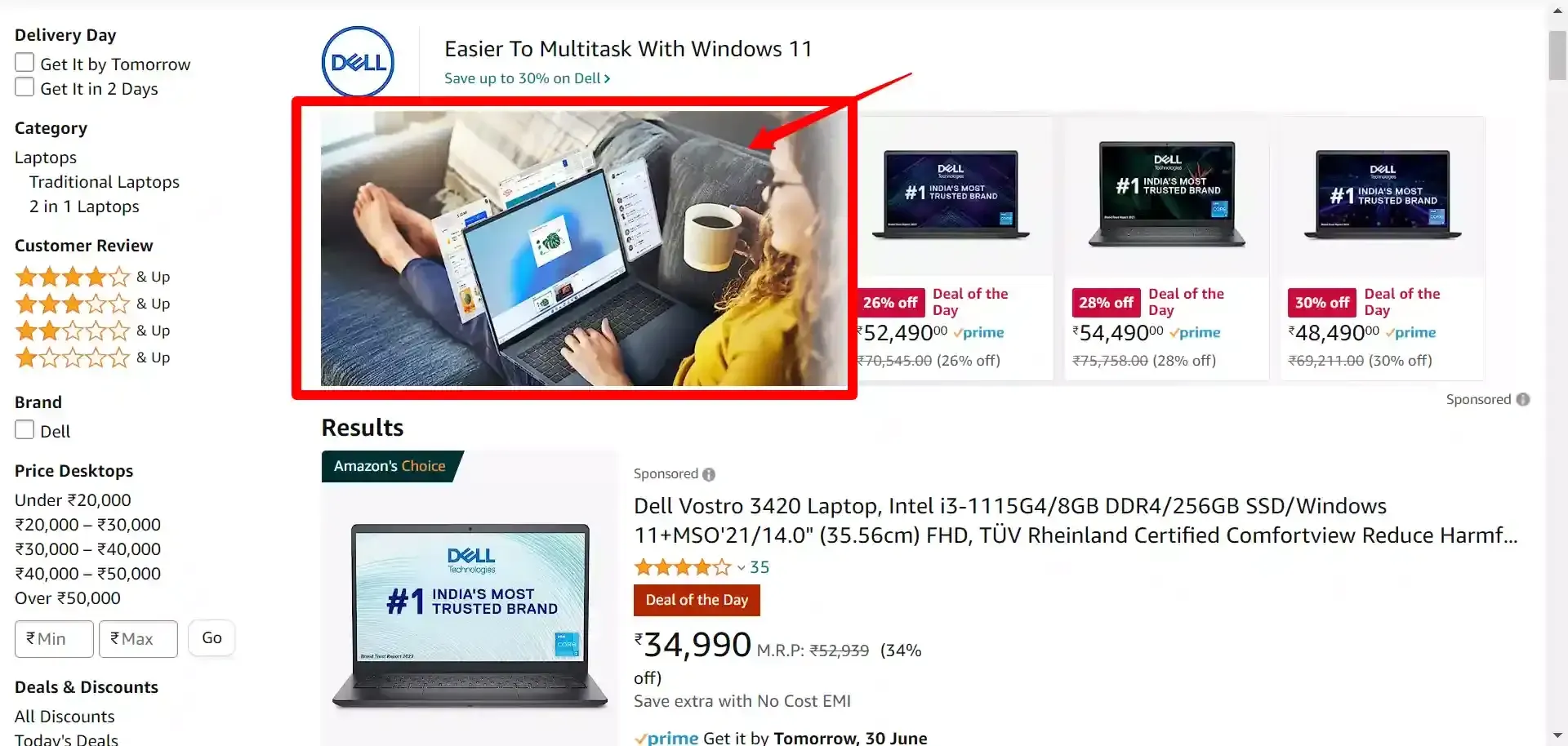 Amazon's native advertising, featuring product recommendations integrated into the shopping experience, enhancing user engagement without being intrusive