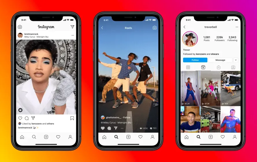 Collage of various Instagram Reels showcasing diverse content styles, including creative editing, engaging storytelling, and popular trends to capture audience attention