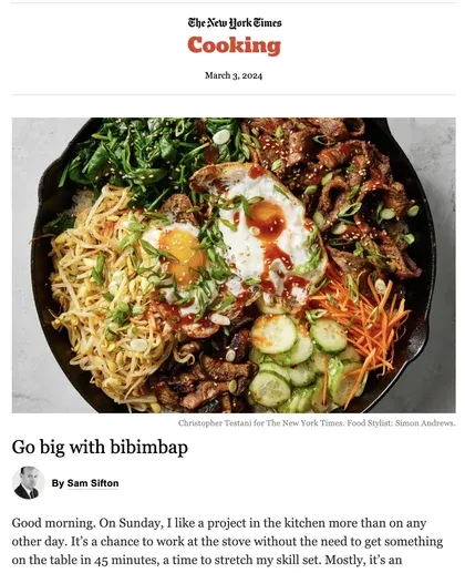 New York Times Cooking newsletter, showcasing delicious recipes, cooking tips, and engaging culinary content designed to inspire home cooks