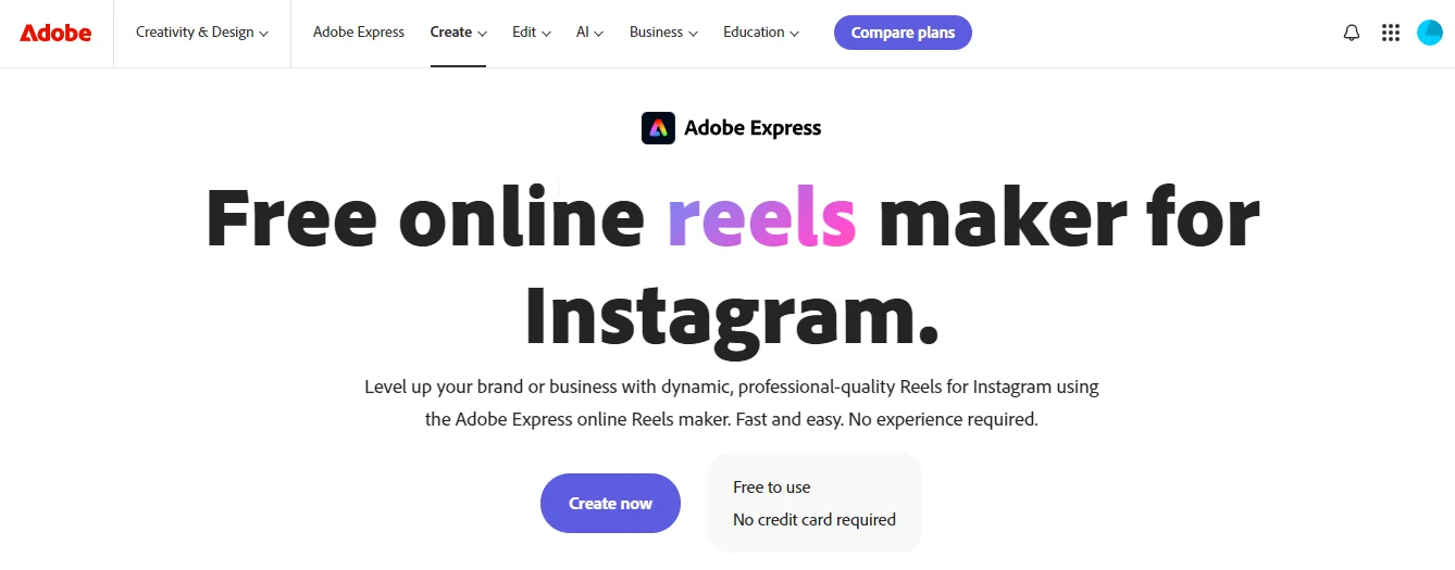 adobe express instagram reel maker