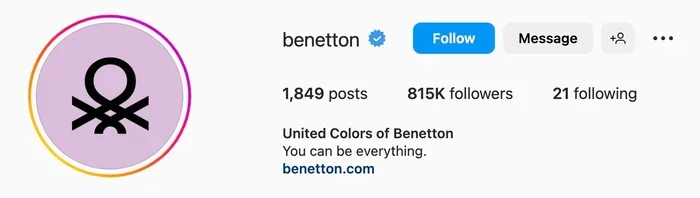 benetton instagram bio