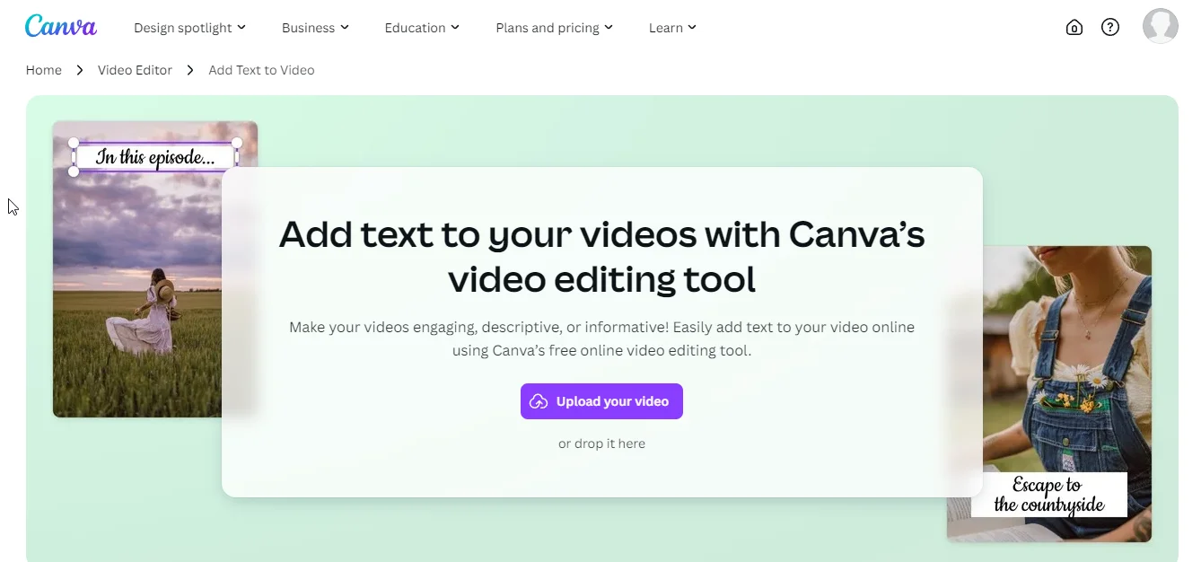 canva add text to video