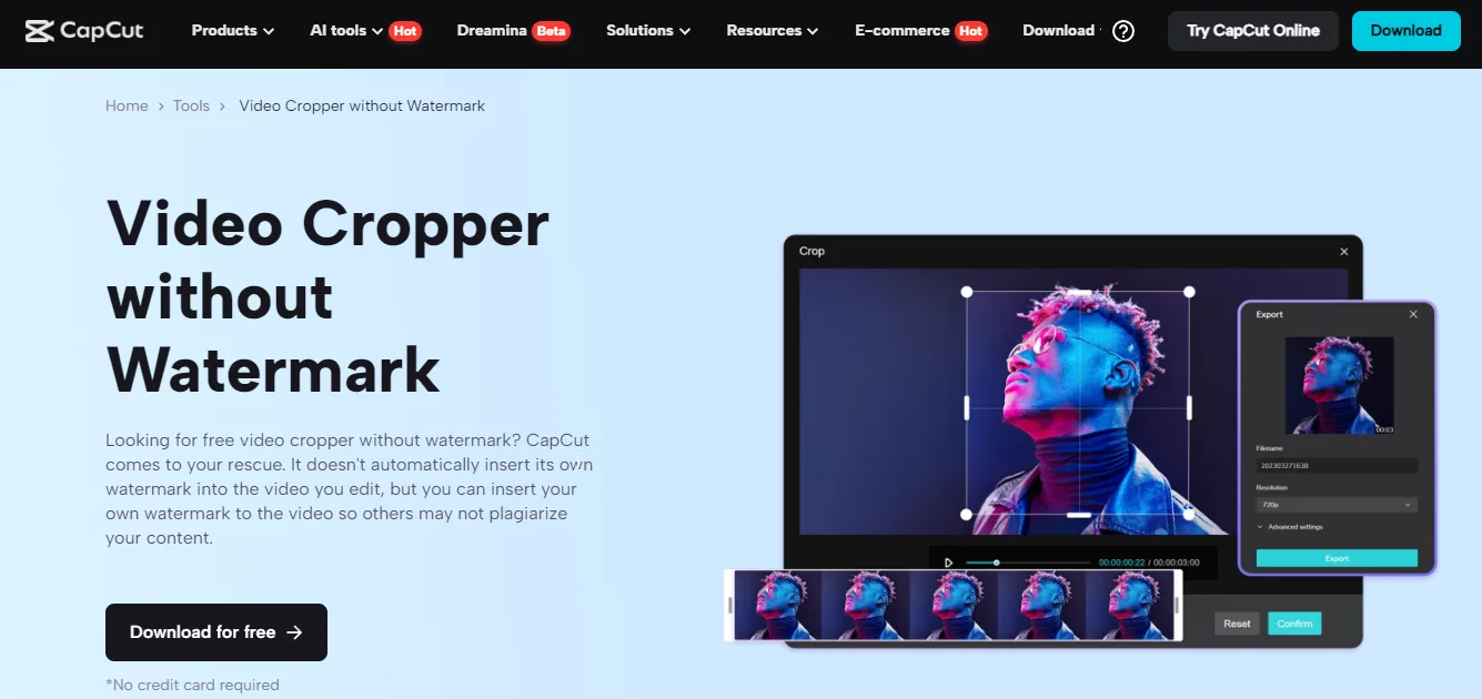 capcut crop video tool