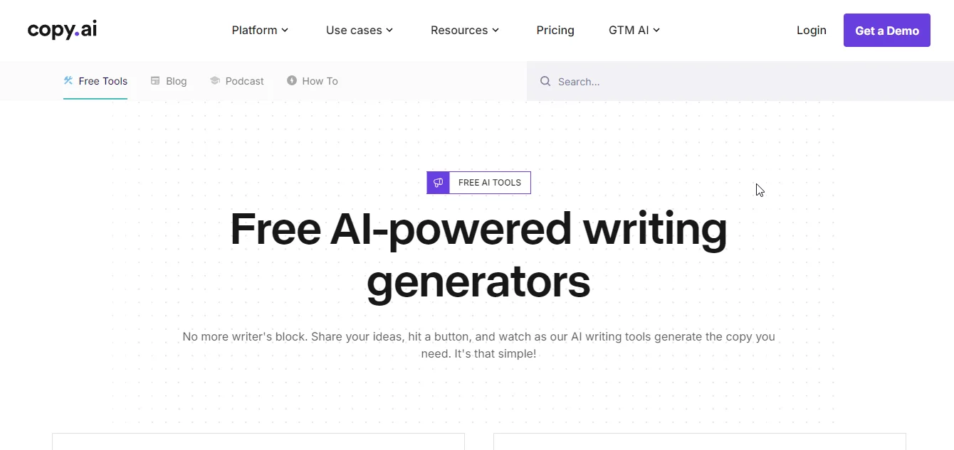 copy.ai ai writer