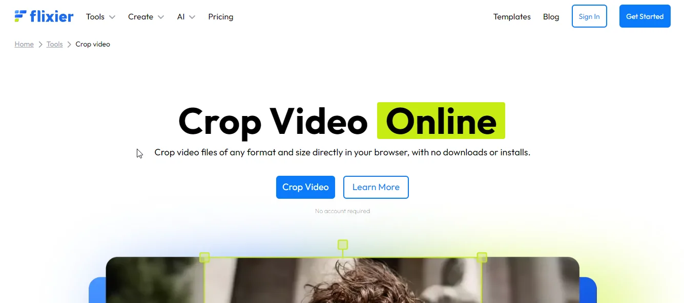 flixier crop video tool