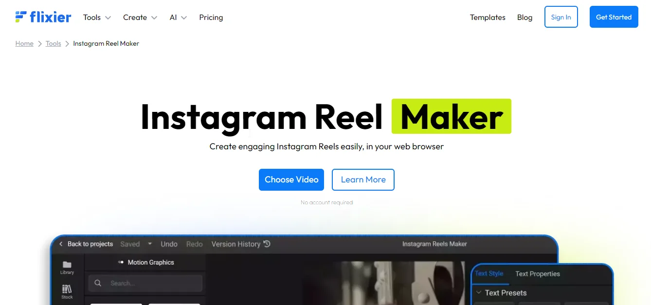 flixier instagram reel maker