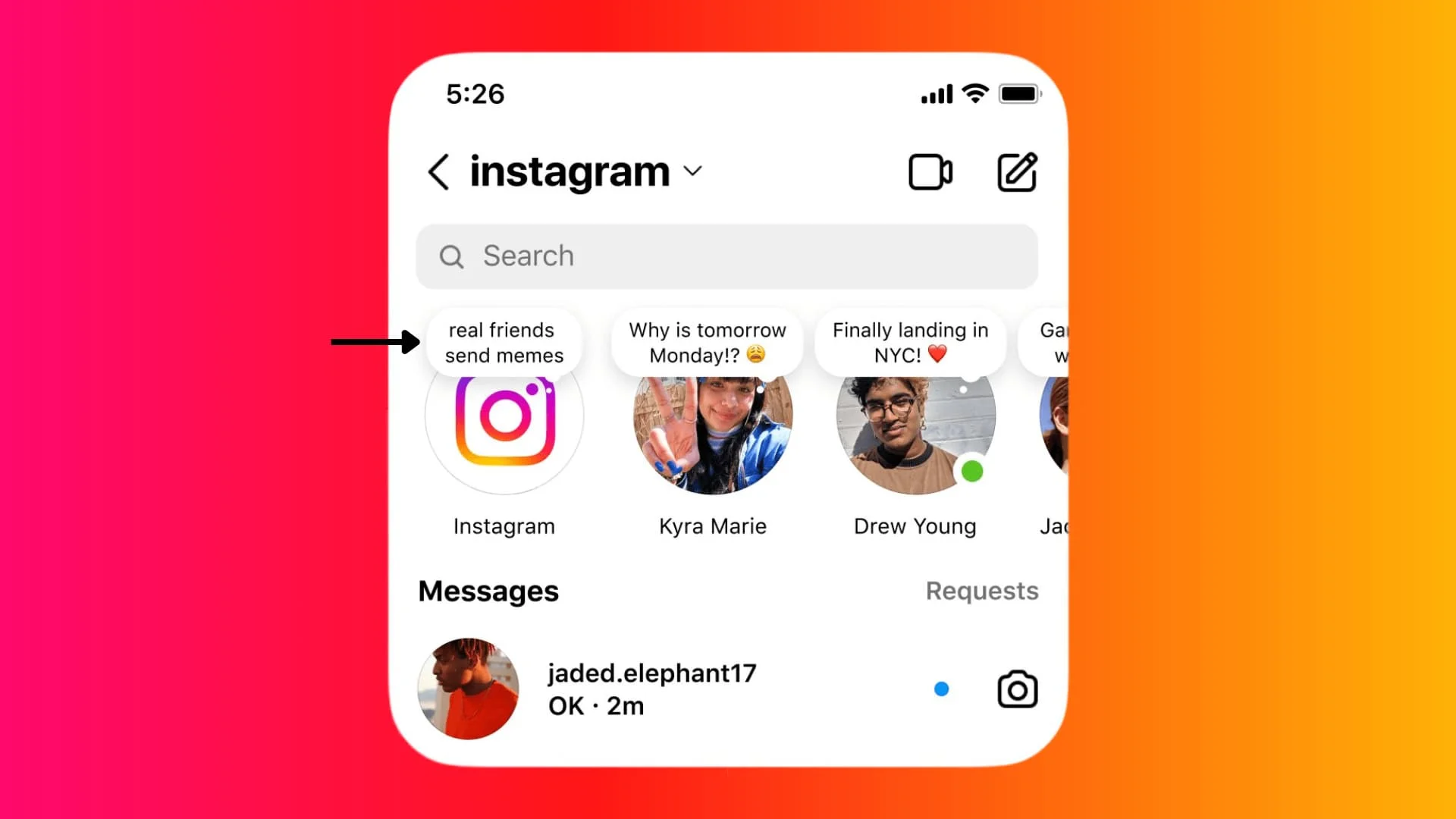 instagram notes example