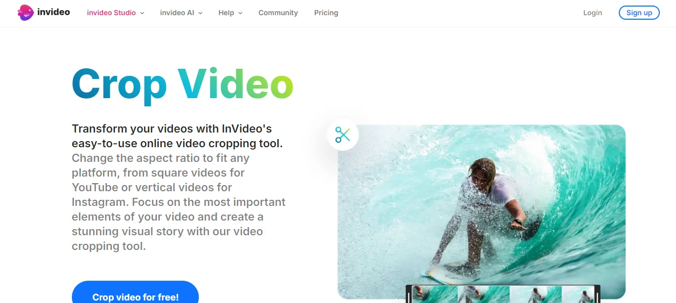 invideo crop video tool