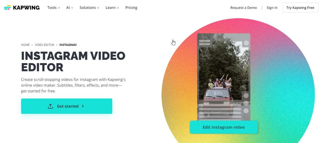 kapwing instagram reel maker