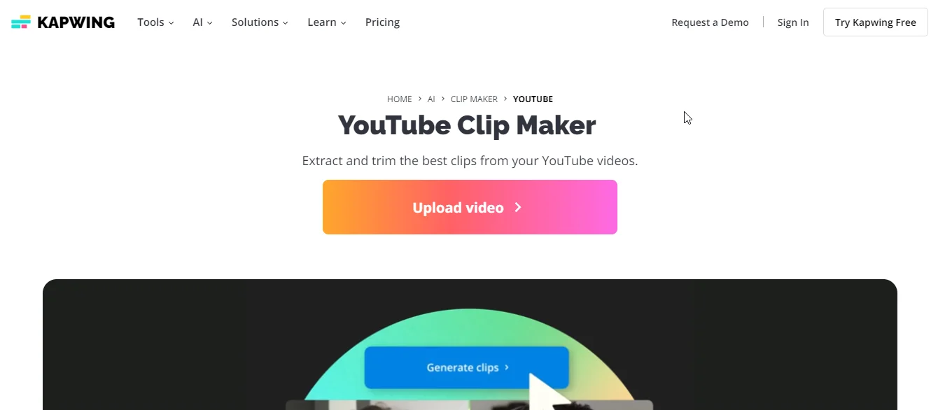 kapwing youtube clip maker