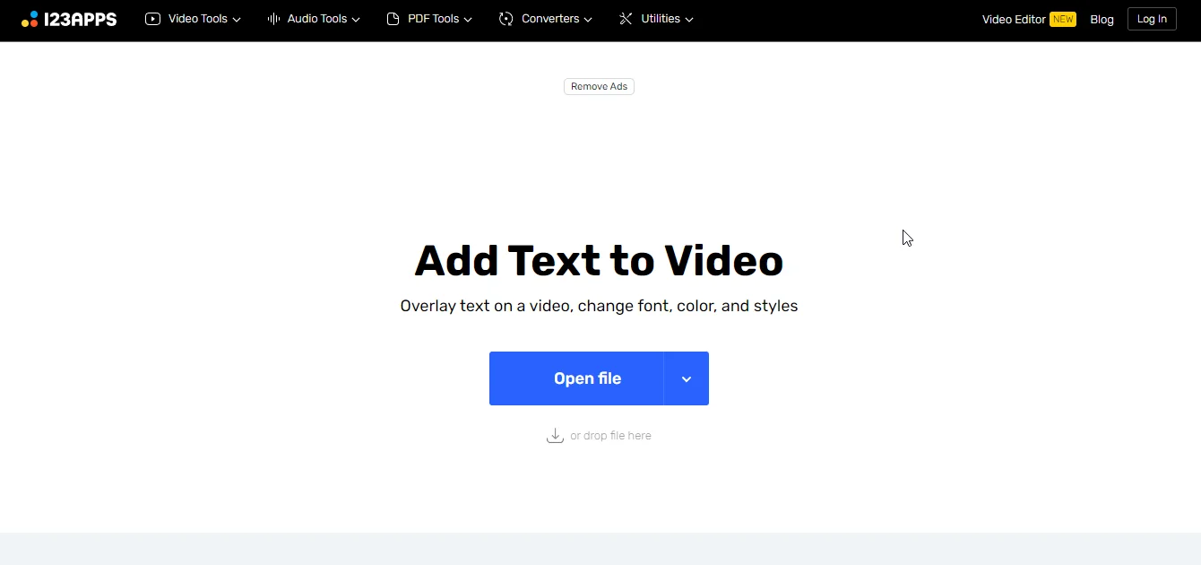 onlinevideocutter add text to video