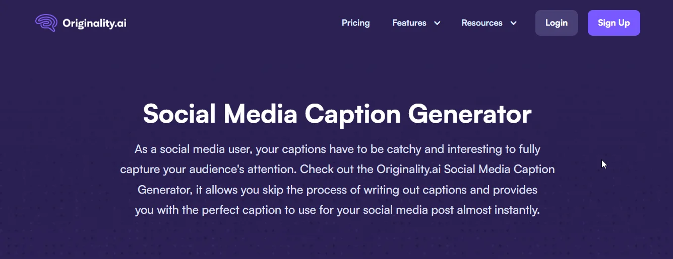 originality.ai ai caption generator