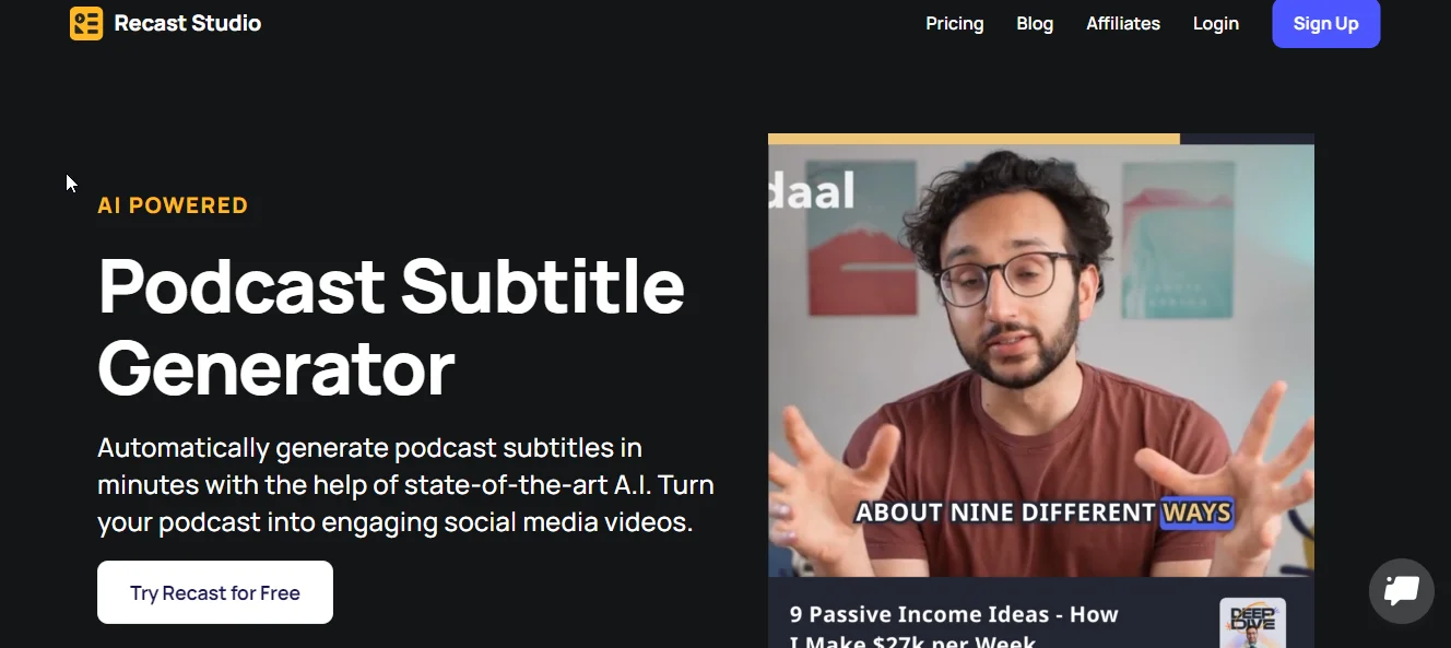 recast studio podcast subtitle generator