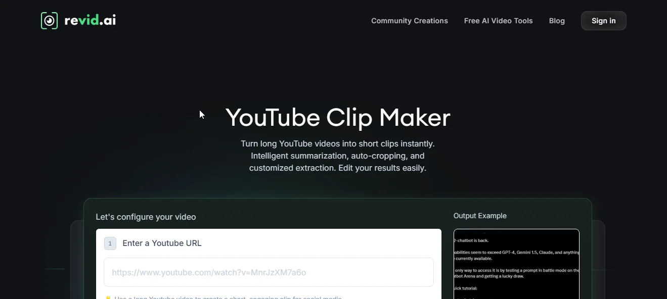 revid.ai youtube clip maker