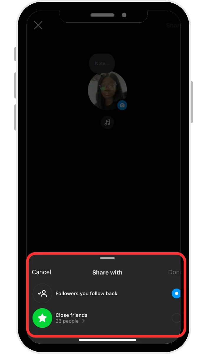 share instagram notes