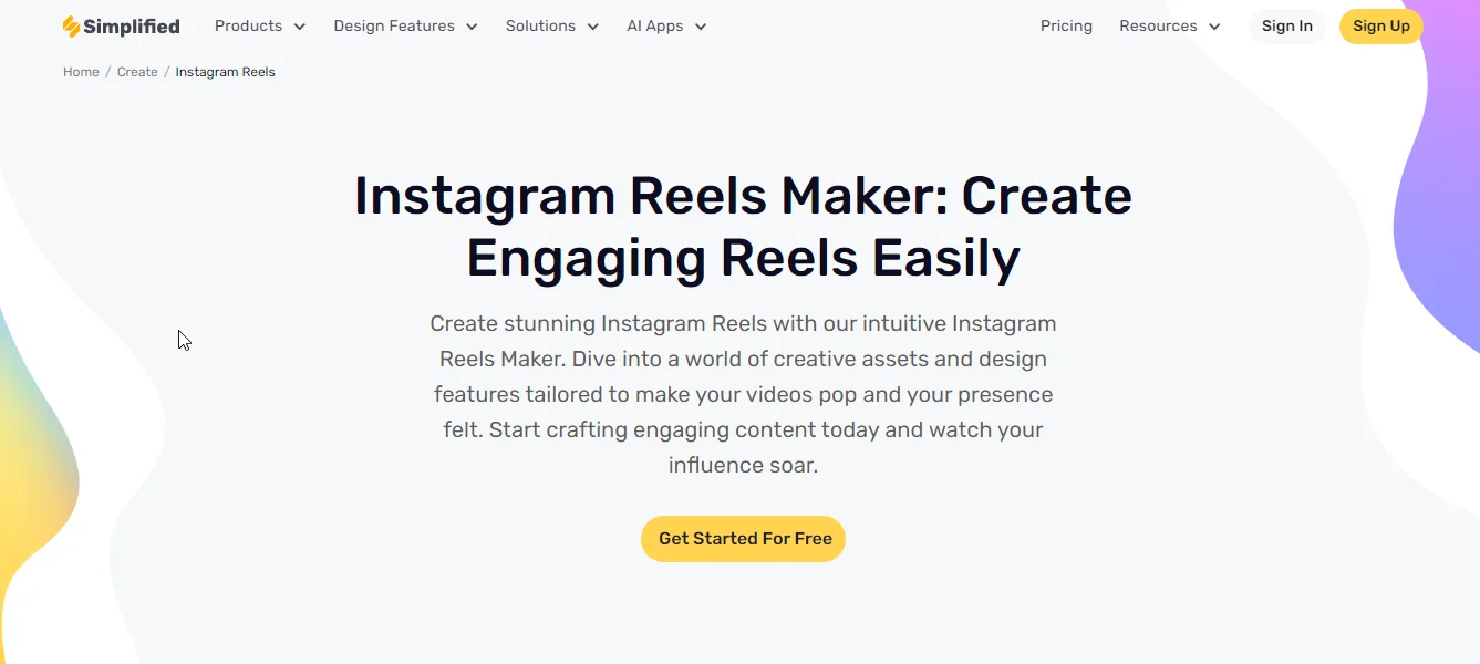 simplified instagram reel maker