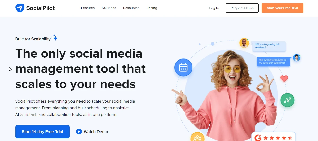 socialpilot homepage