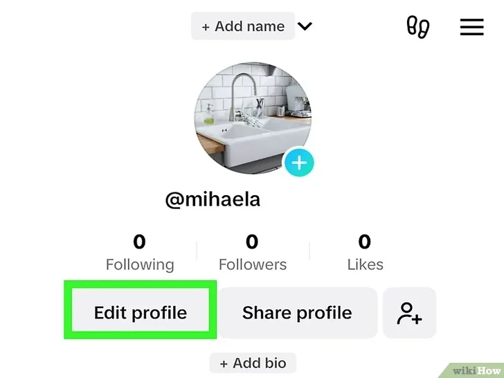 edit tiktok profile