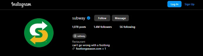 subway instagram bio