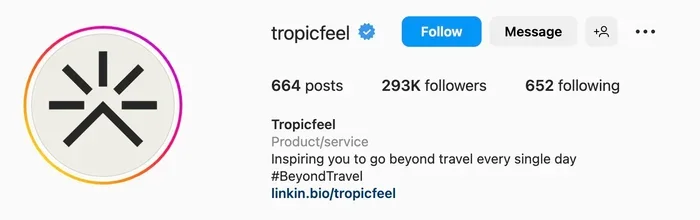 tropic feel instagram bio