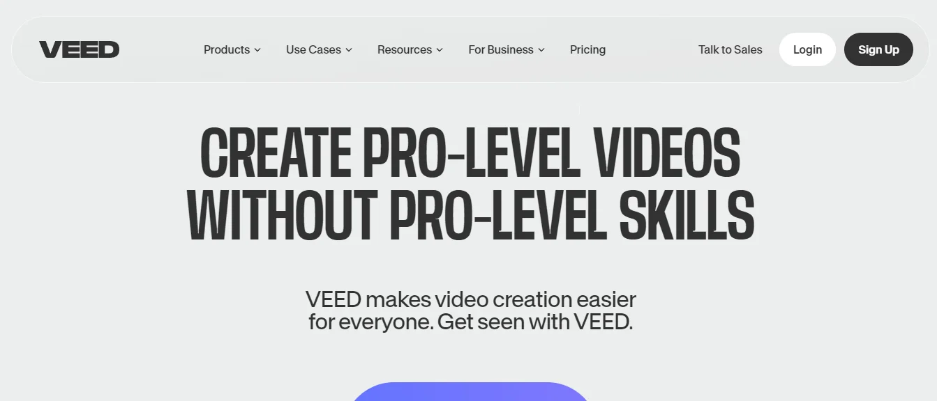 veed.io homepage