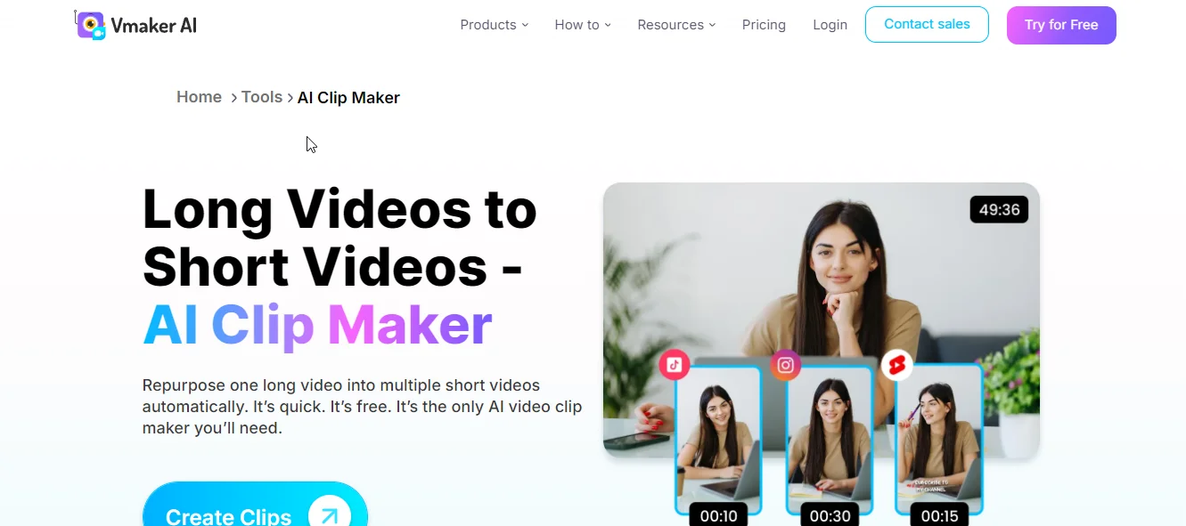 vmaker ai clip maker