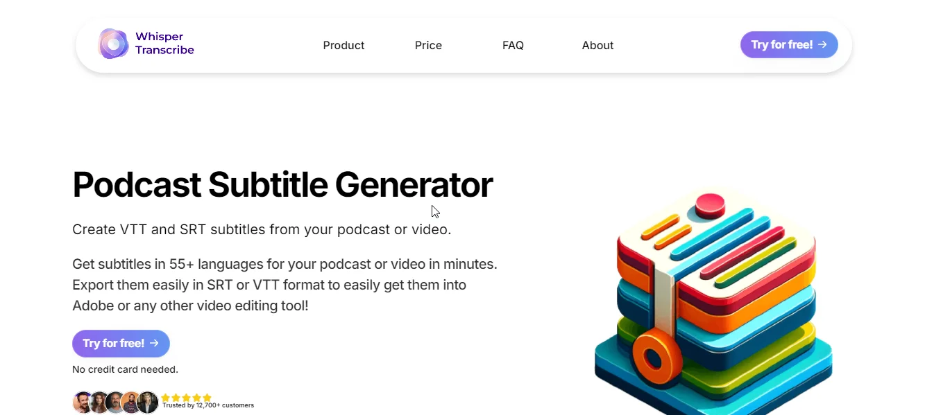 whisperscribe podcast subtitle generator