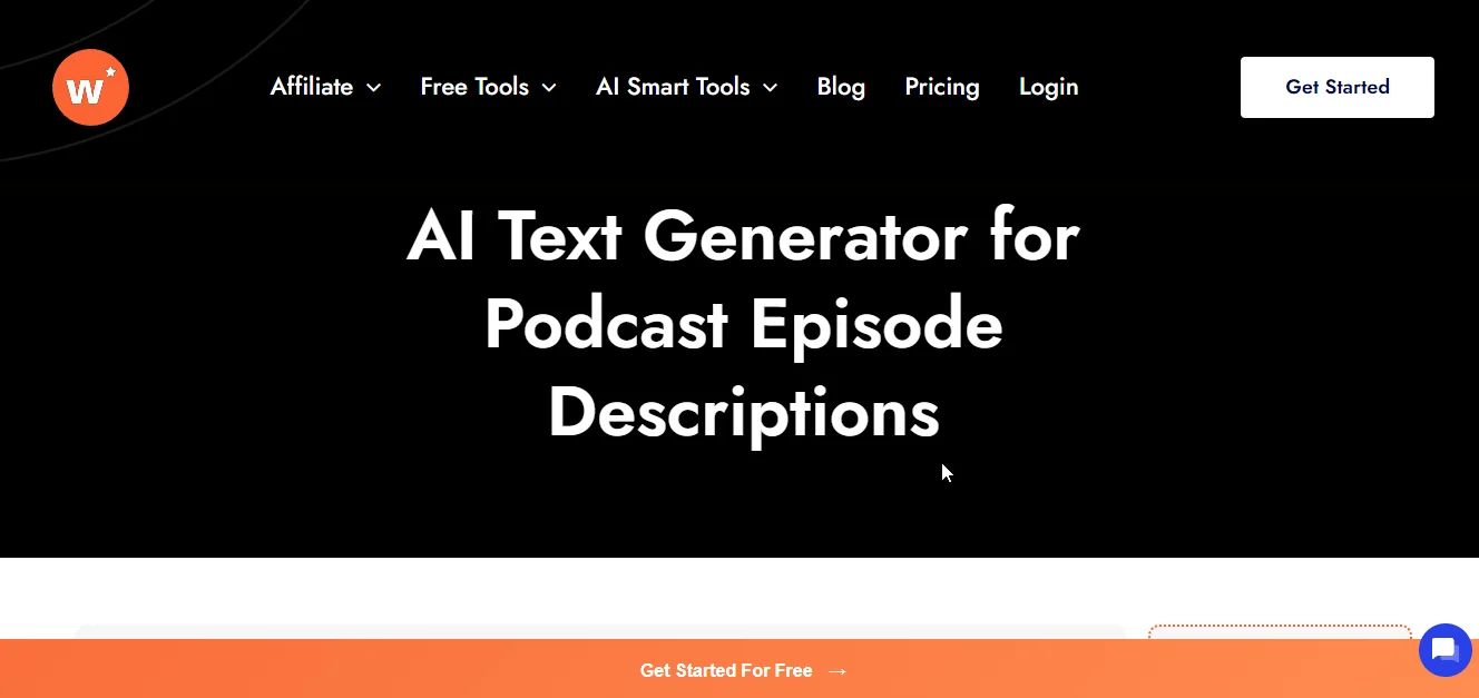 writecream podcast description generator