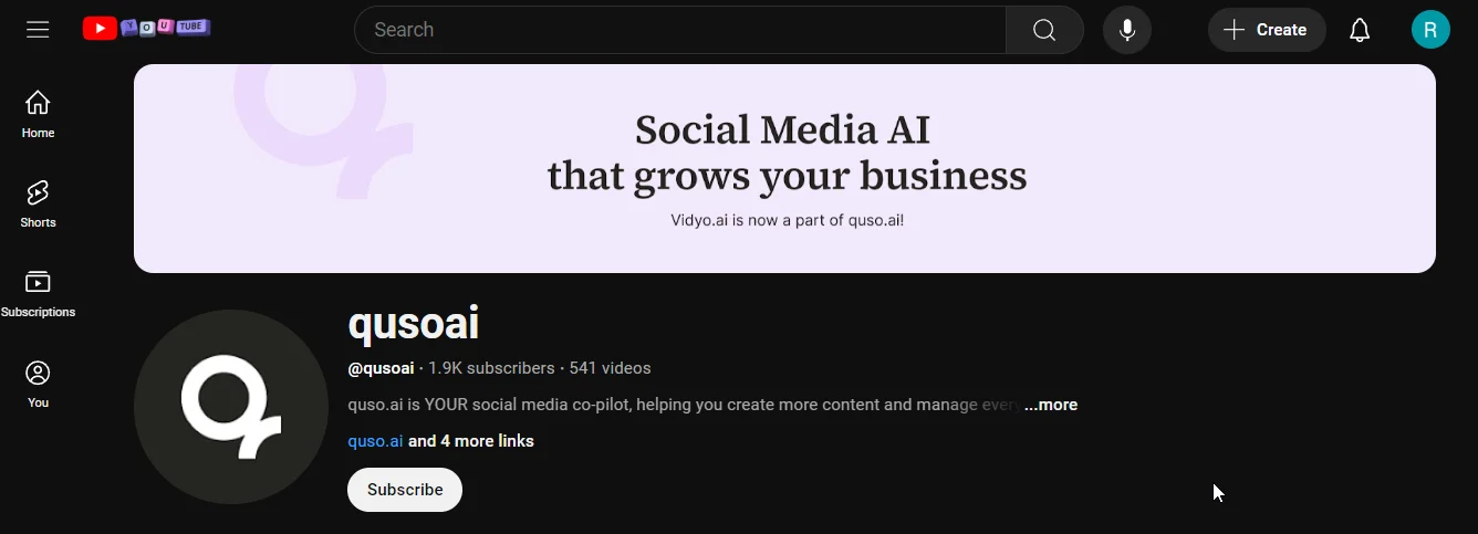 quso ai youtube channel